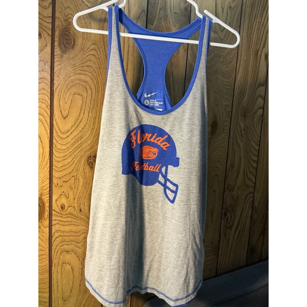 Nike Athletic Loose Fit Florida FootballGators Blue  Womens L Sleeveless
